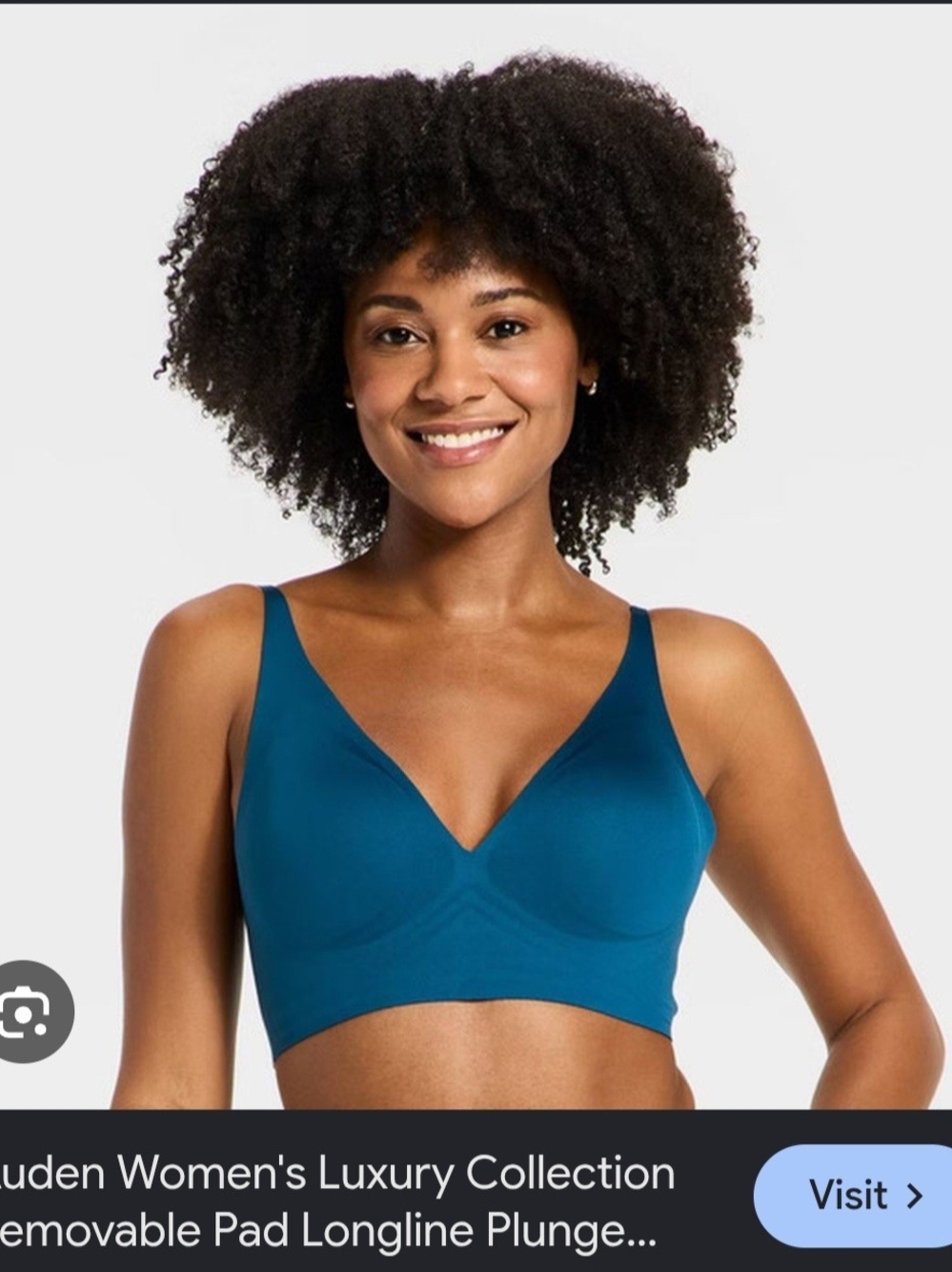 Auden Teal Longline Plunge Bralette